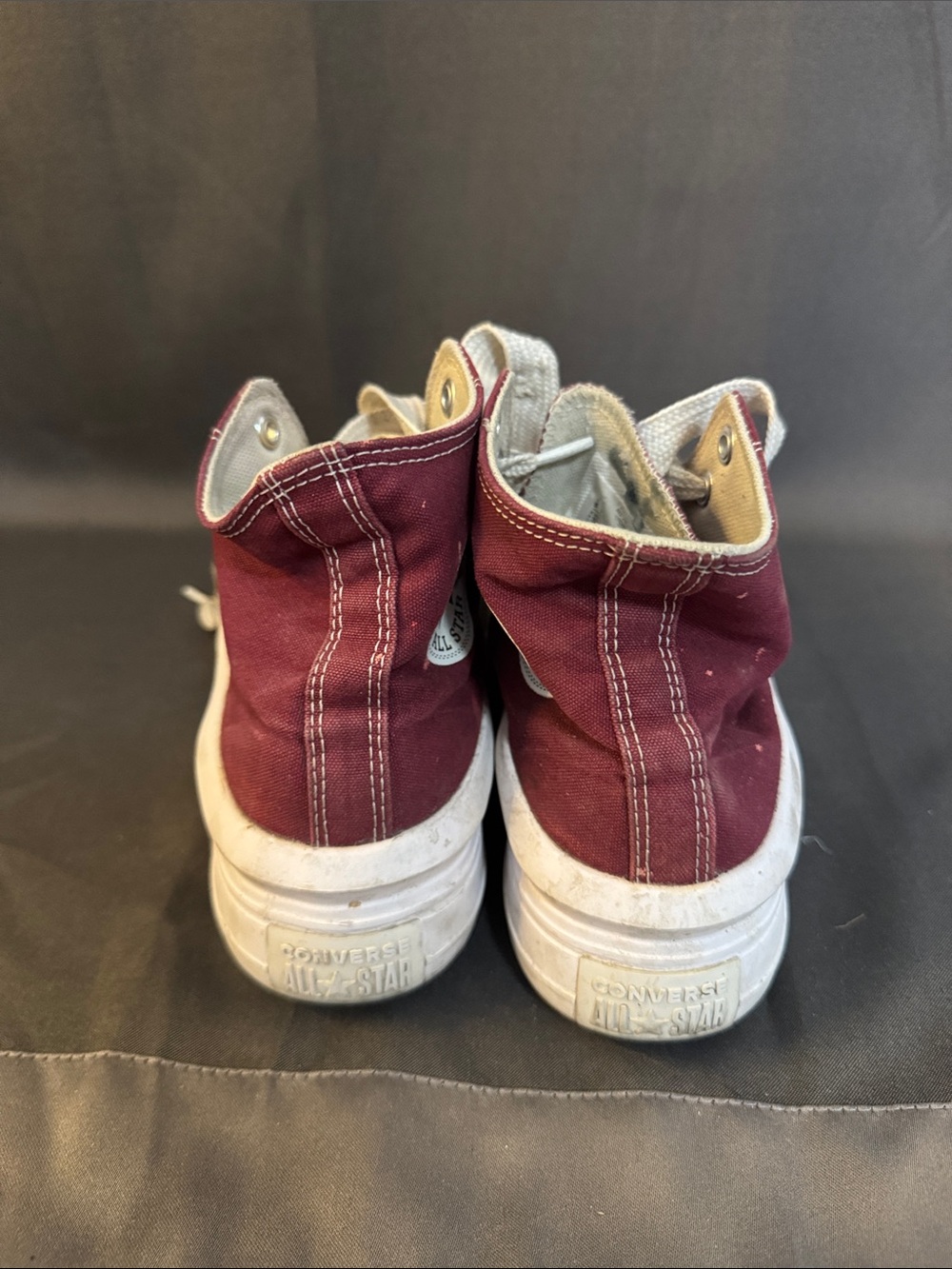 Converse Kids Burgundy High-Top Canvas Sneakers with White Laces - Picture 2 of 4